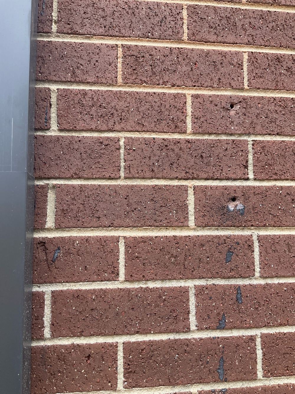 Open gaps in the brickwork letting moisture and pests reach the wall behind, found during a defect investigation inspection in Tarneit
